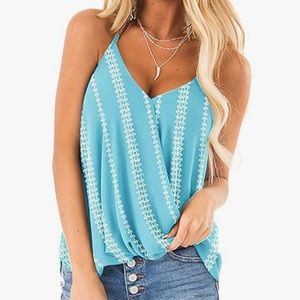 Brand new women’s blue and white blouse.